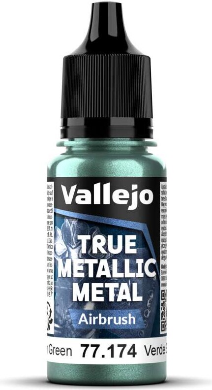 Vallejo Maling - True Metallic Metal: Airbrush - Dusken Green - 18ml