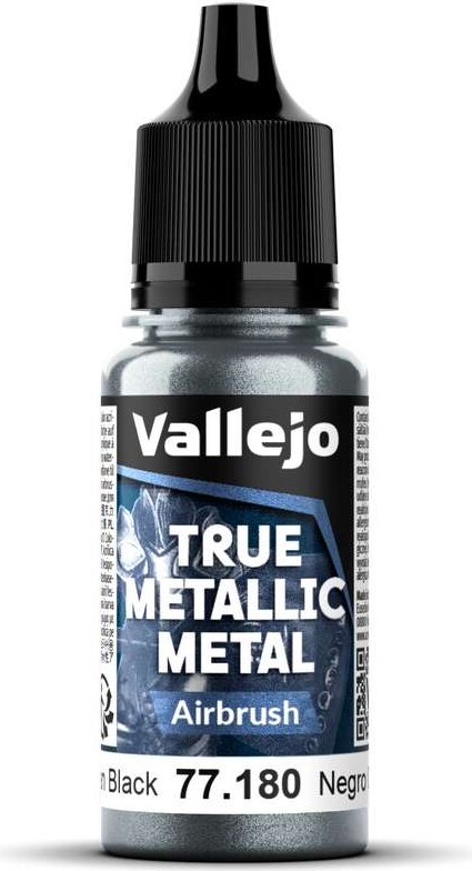 Vallejo Maling - True Metallic Metal: Airbrush - Obsidian Black - 18ml