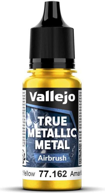 Vallejo 77.162 - True Metallic Metal Airbrush - Radiant Yellow 18 Ml