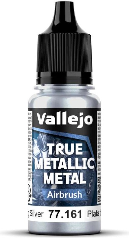 Vallejo 77.161 - True Metallic Metal Airbrush - Sterling Silver 18 Ml