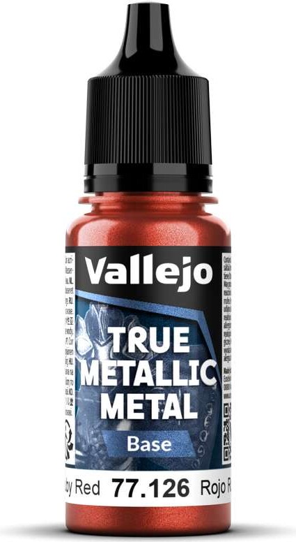 Vallejo Maling - True Metallic Metal: Base - Ruby Red - 18ml