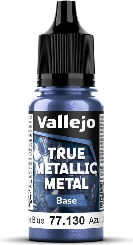 Vallejo 77.130 - True Metallic Metal Base - Ultramarine Blue 18 Ml