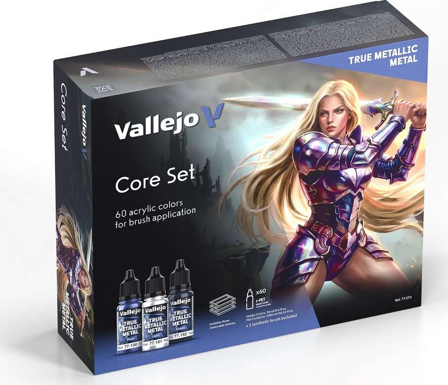Vallejo Maling - True Metallic Metal: Core Set (60 colors)