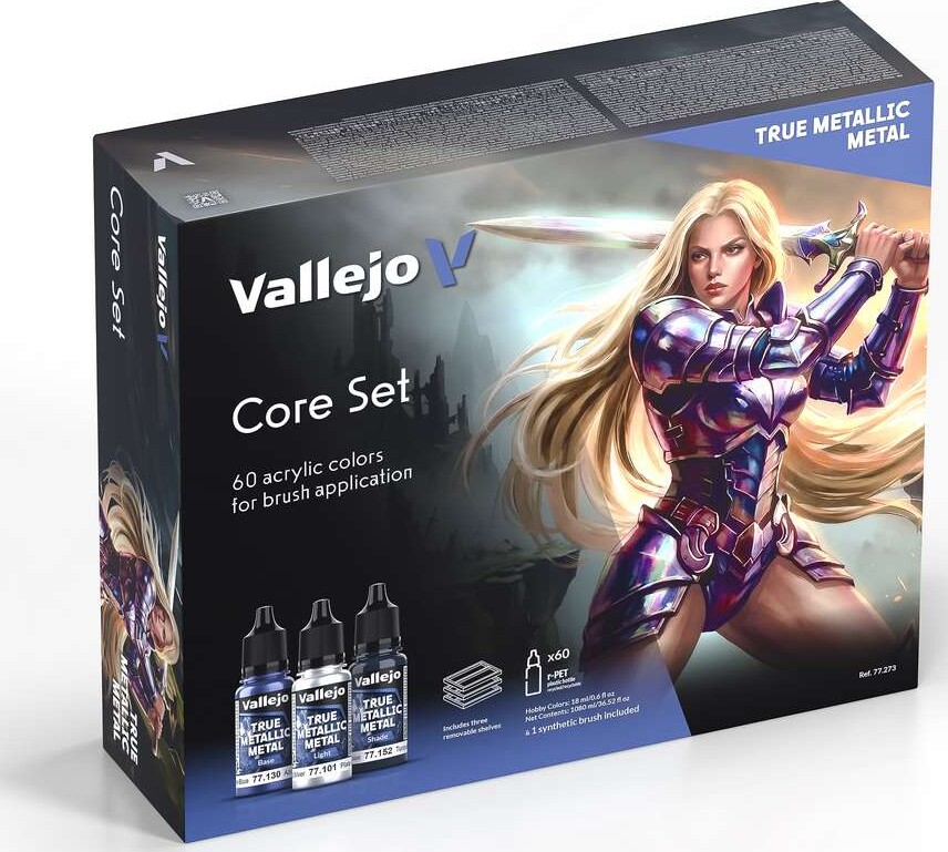 Vallejo Maling - True Metallic Metal: Core Set (60 colors)