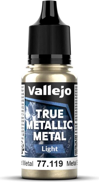 Vallejo Maling - True Metallic Metal: Light - Aged Metal - 18ml