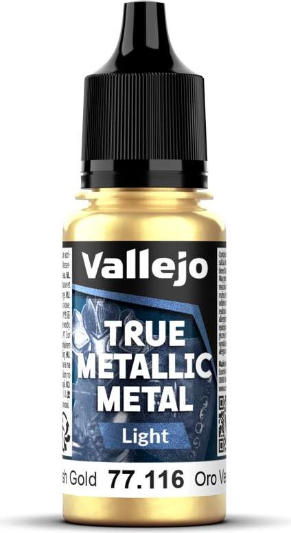 Vallejo 77.116 - True Metallic Metal Light - Greenish Gold 18 Ml
