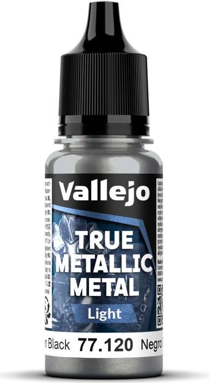Vallejo 77.120 - True Metallic Metal Light - Obsidian Black 18 Ml
