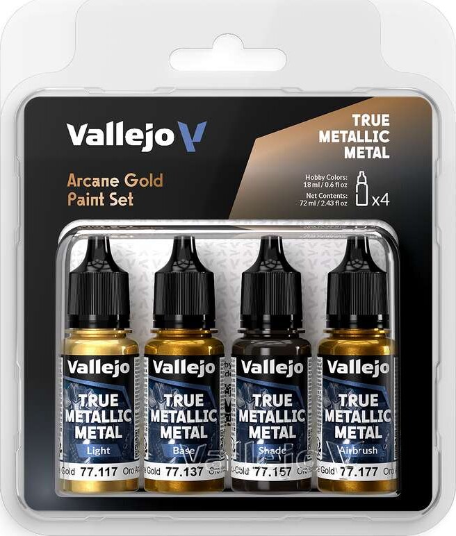Vallejo 77.268 - True Metallic Metal - Arcane Gold Paint 4x18 Ml