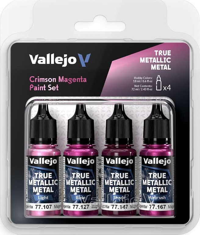 Vallejo 77.261 - True Metallic Metal - Crimson Magenta 4x18 Ml