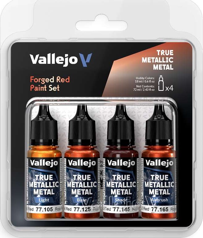 Vallejo 77.260 - True Metallic Metal - Forged Red Paint 4x18 Ml