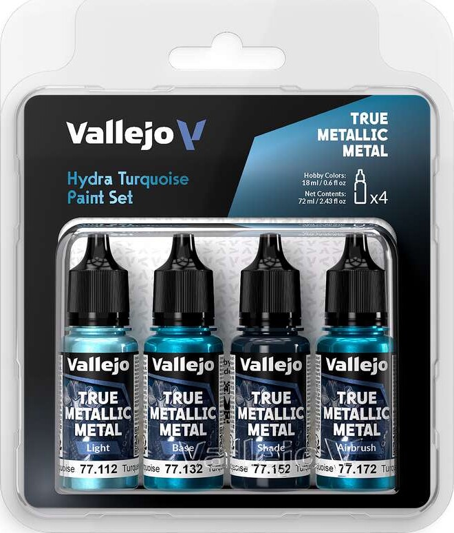 Vallejo 77.264 - True Metallic Metal - Hydra Turquoise Paint 4x18 Ml