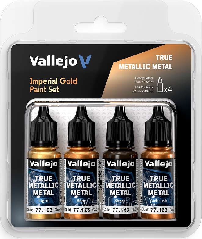 Vallejo 77.252 - True Metallic Metal Light - Imperial Gold 4x18 Ml