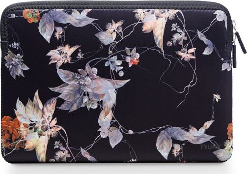 Trunk - Computer Sleeve - 16" Tommer - Neopren - Sort Blomstret