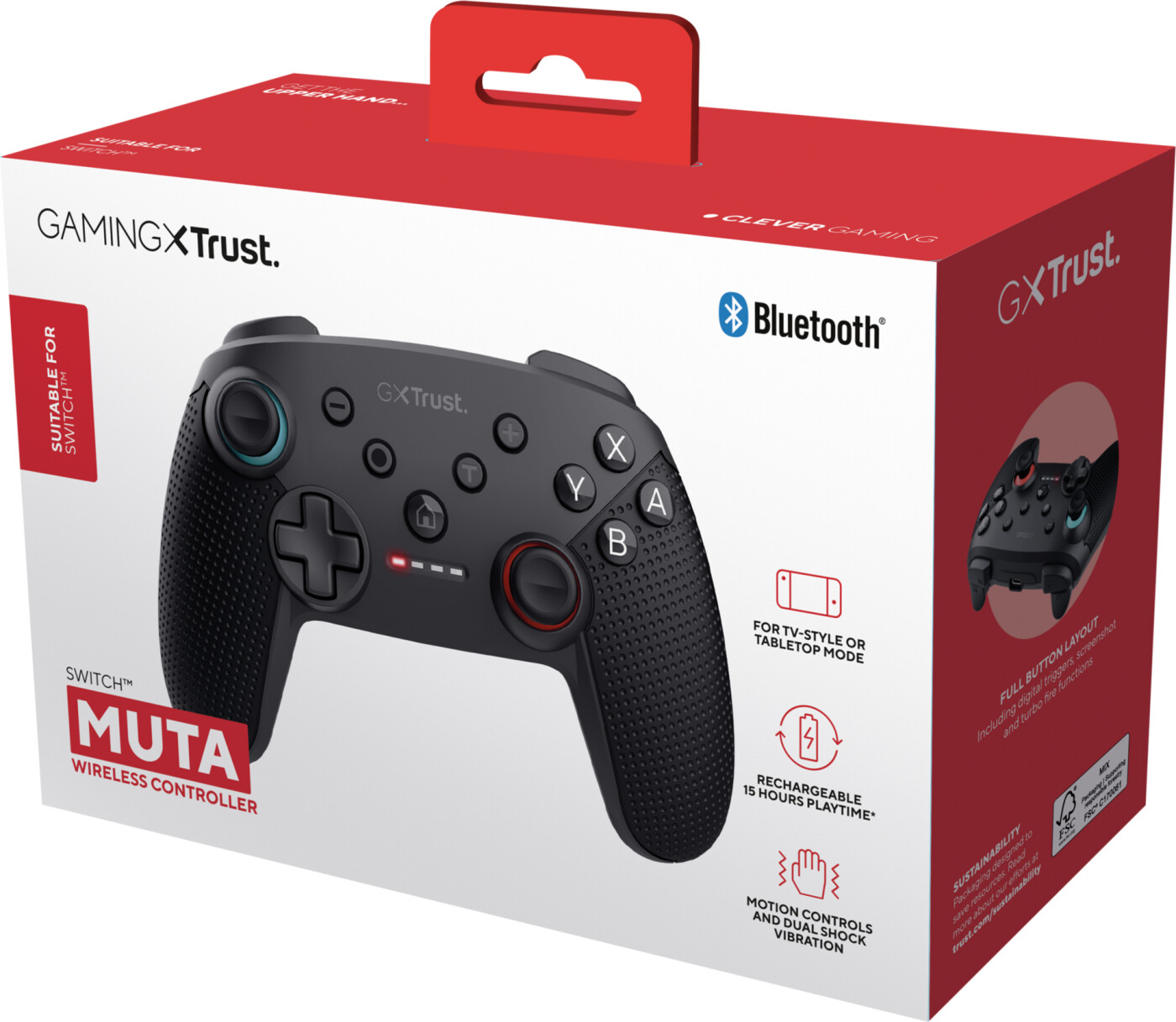 GXT 1246 Muta trådløs controller Nintendo Switch/Switch 2 Sort