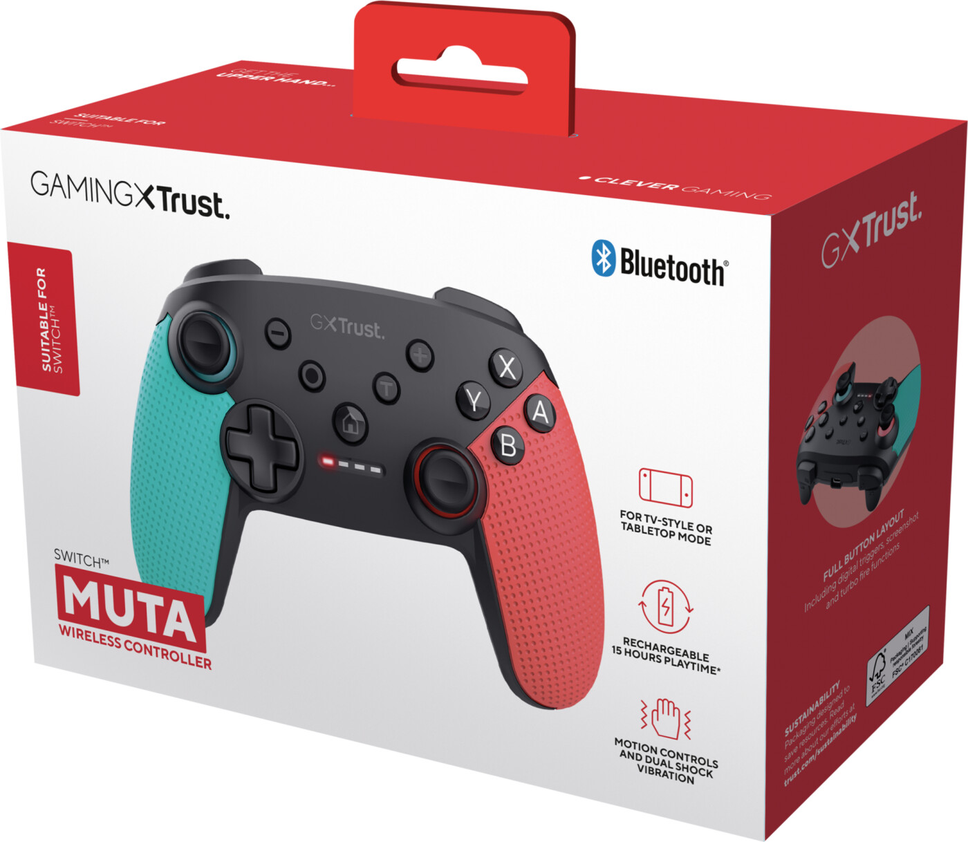 Trust - Gxt1246b Muta Bt Ctrl Nsw - Blue-red