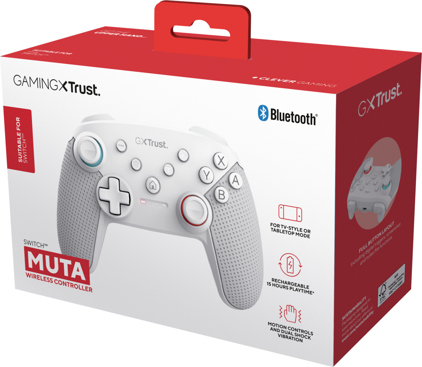 Trust - Gxt1246w Muta Bt Ctrl Nsw - White