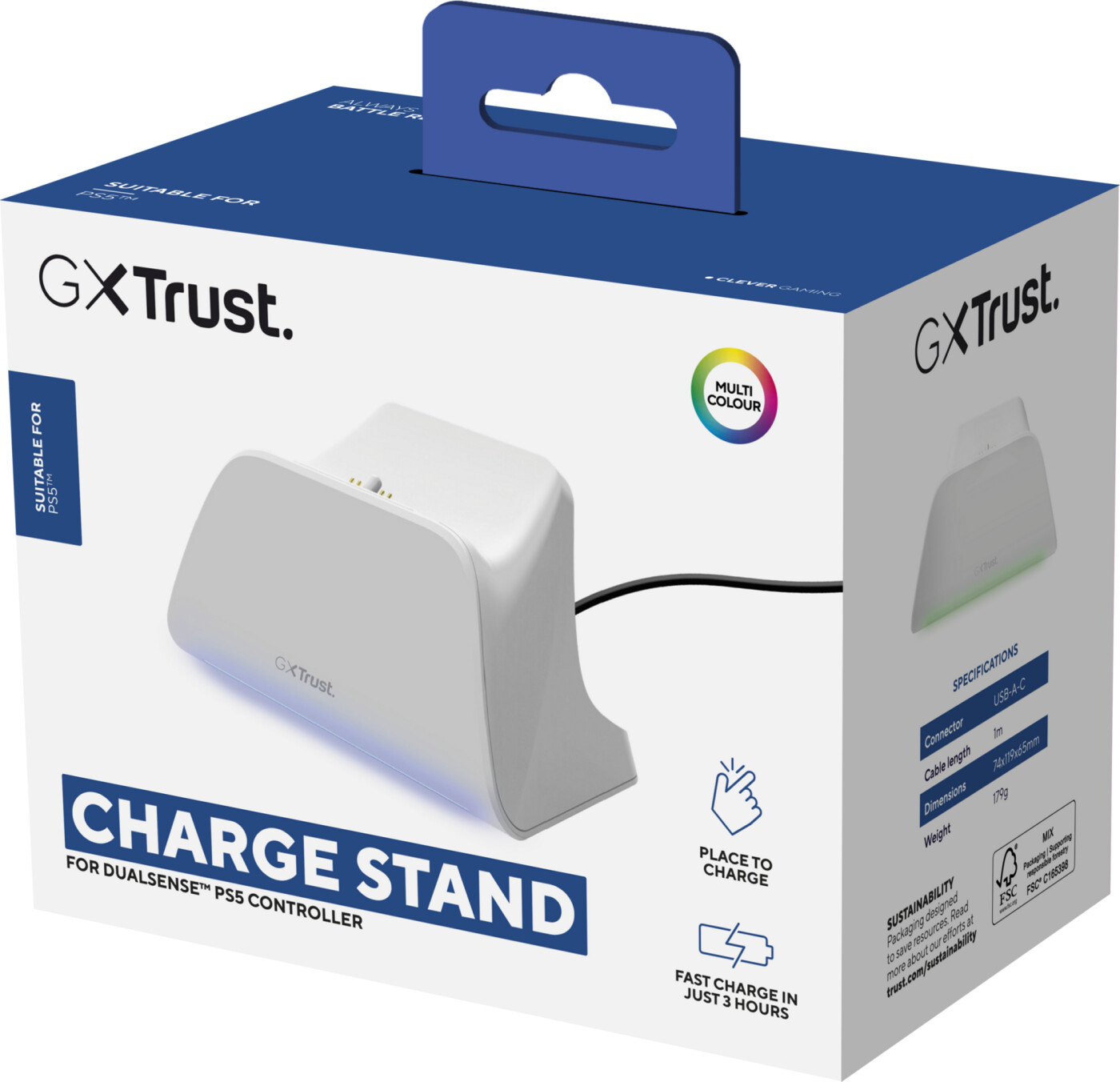 Trust - Gxt255w Ps5 Charge Stand - White