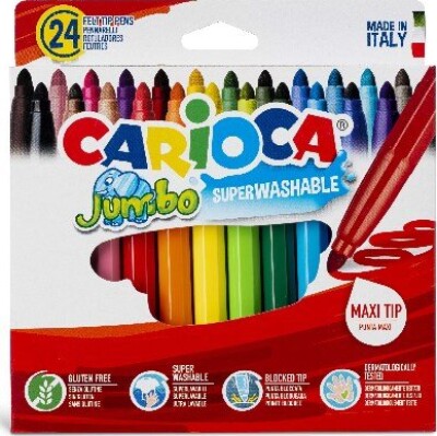 Carioca - Jumbo Tusser - Sæt Med 24 Farver