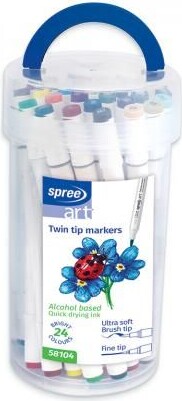 Twin Marker Fine Tip Tusser - 24 Stk. - Spree