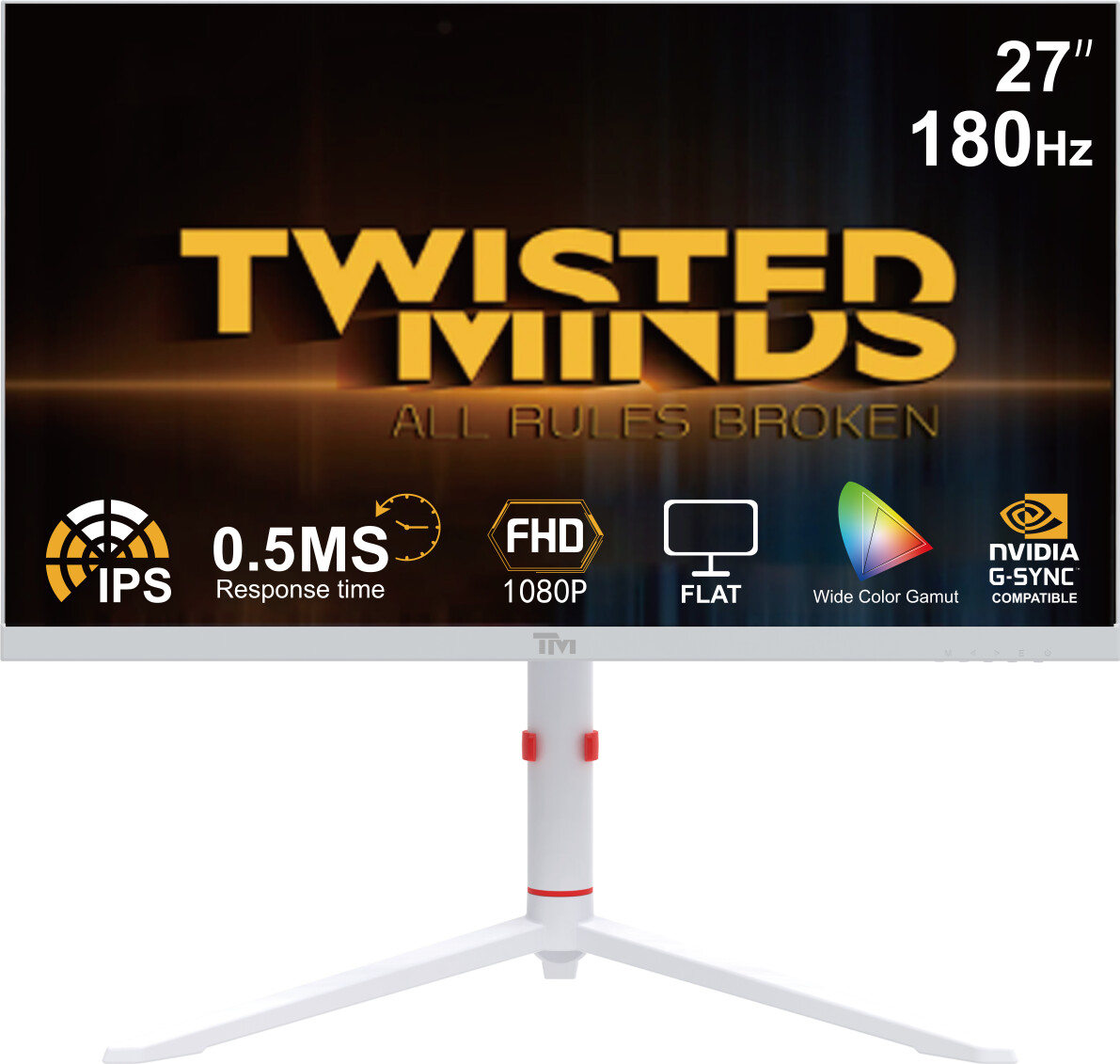 Twisted Minds - Arctic Pro Series 27 Fhd - 180hz 0.5ms Fast Ips Hdmi 2.1 Gaming Monitor - White