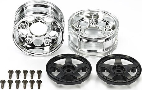 Two-piece 5-spoke Wheels (2pcs., Black) - 54854 - Tamiya