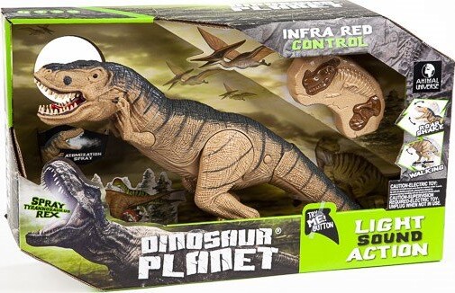Fjernstyret Dinosaur Legetøj Med Lys Og Lyd - T-rex - 46 Cm - Dinosaur Planet