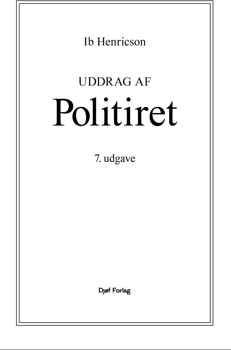 Uddrag Af Politiret - Ib Henricson - Bog