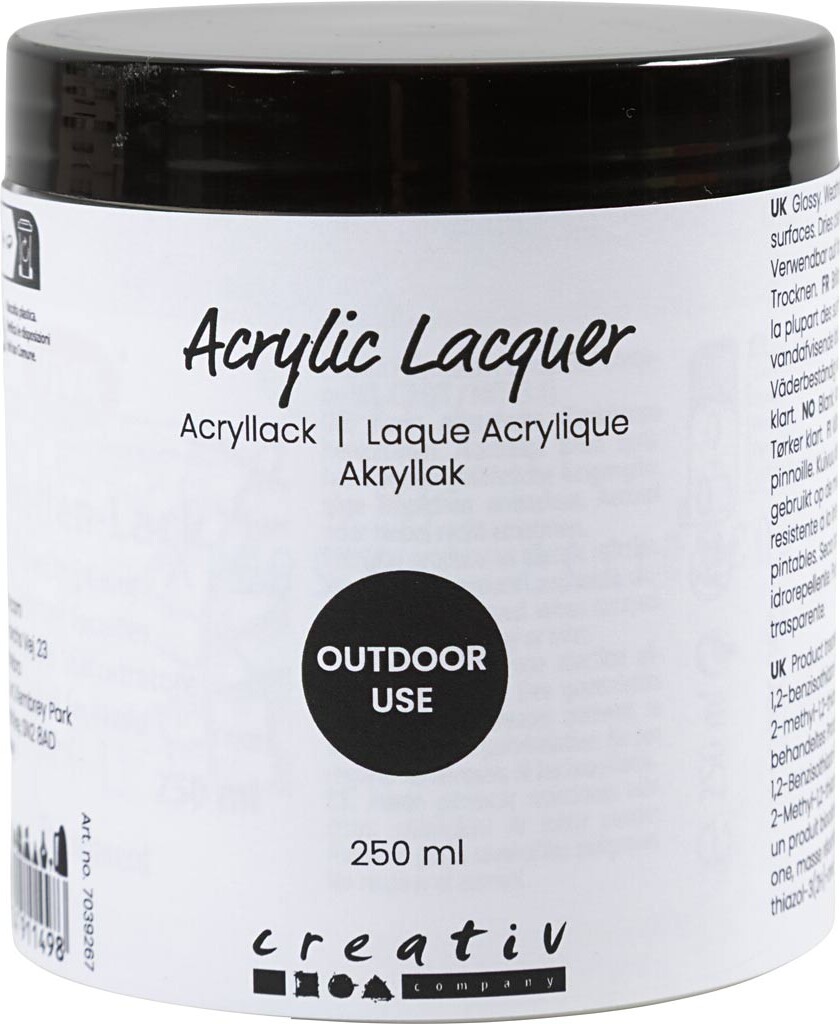 Udendørs Akryllak - Blank - Vandafvisende - 250 Ml
