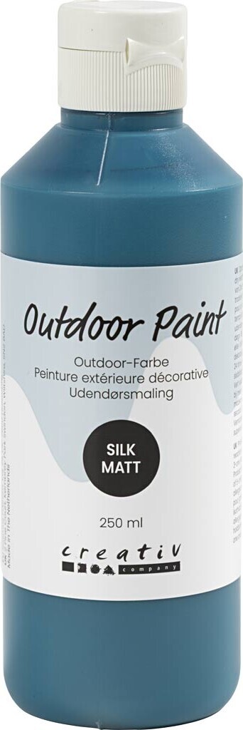 Udendørsmaling - Silkemat - Dækkende - Blå - 250 Ml
