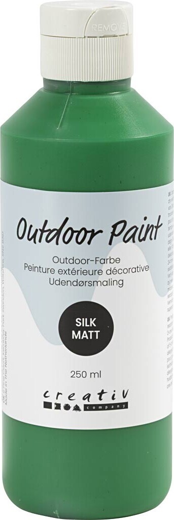 Udendørsmaling - Silkemat - Dækkende - Grøn - 250 Ml
