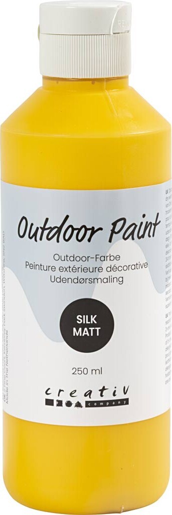 Udendørsmaling - Silkemat - Dækkende - Gul - 250 Ml
