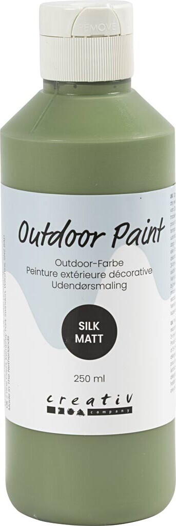 Udendørsmaling - Silkemat - Dækkende - Oliven - 250 Ml