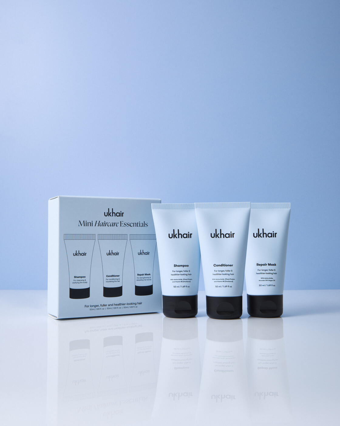 Uklash - Ukhair Mini Haircare Essentials - 3-i-1 Hårplejesæt