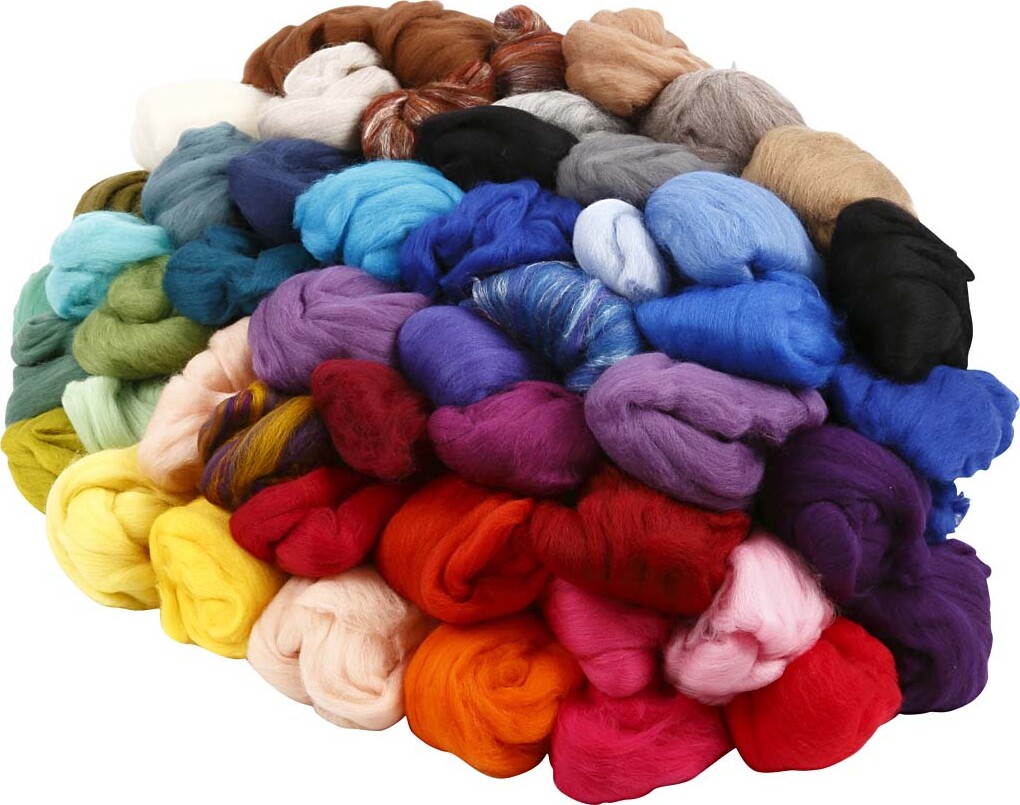 Uld - Tykkelse 21 My - Assorterede Farver - 20x20 G billede