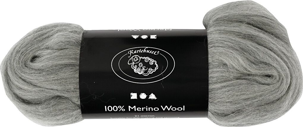 Merino Uld Garn - Tykkelse 21 My - Grå - 100 G billede