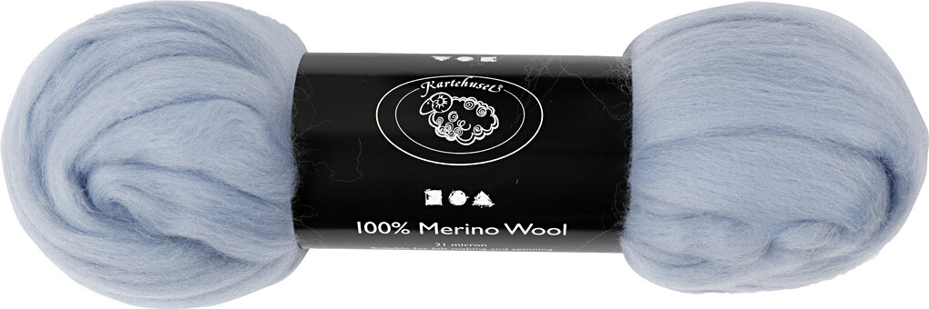 Merino Uld Garn - Tykkelse 21 My - Isblå - 100 G