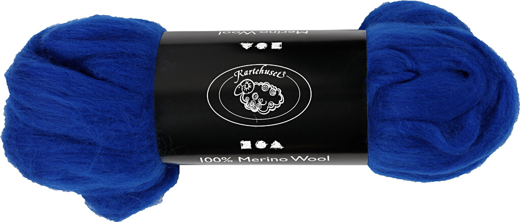 Merino Uld Garn - Tykkelse 21 My - Kongeblå - 100 G billede