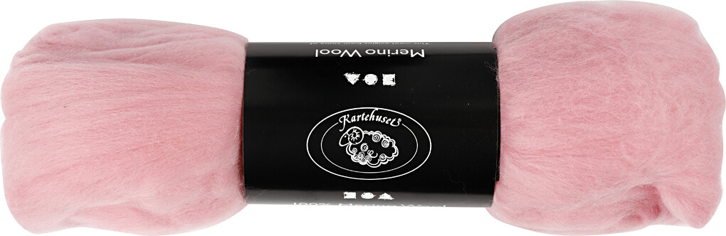Merino Uld Garn - Tykkelse 21 My - Lyserød - 100 G billede