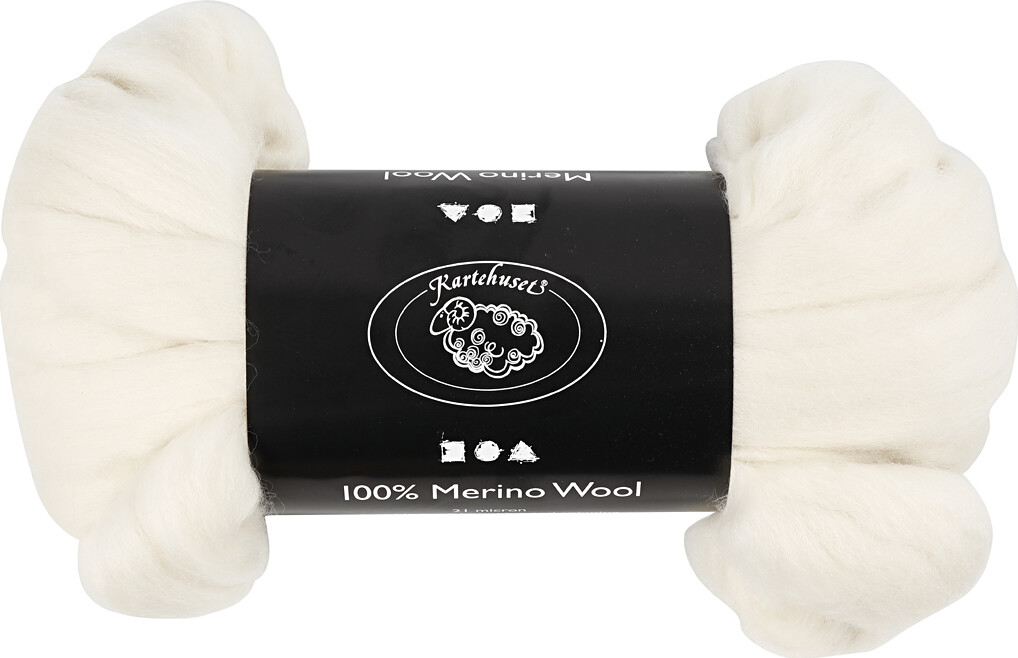 Merino Uld Garn - Tykkelse 21 My - Råhvid - 100 G billede