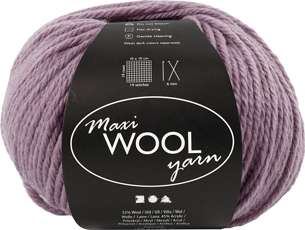 Uldgarn - Maxi Wool - L 125 M - Lavendel - 100 G