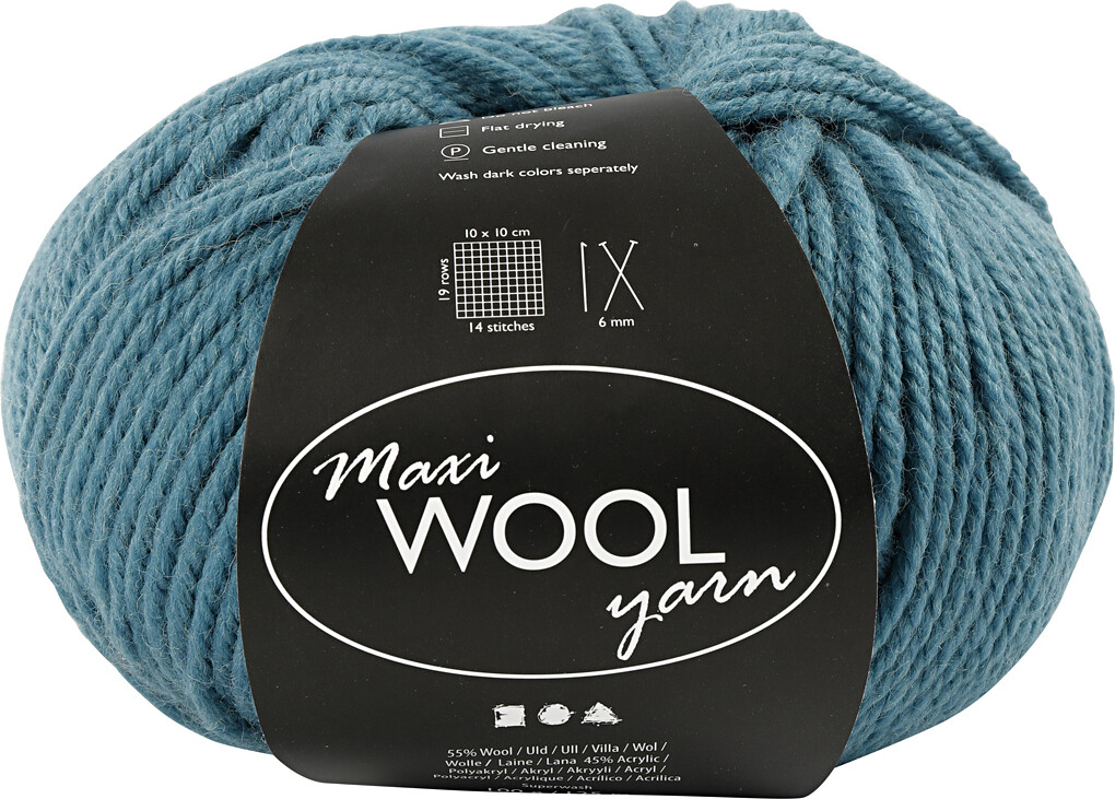 Uldgarn - Maxi Wool - L 125 M - Petrol - 100 G