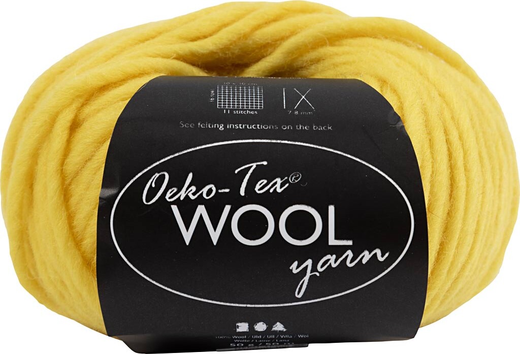 Uldgarn - L 50 M - Pind 8-9 - Gul - 50 G