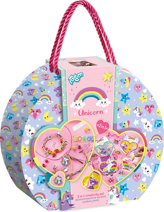 Totum - Unicorn 2-in-1 Creativity - Diamond Painting Smykkesæt