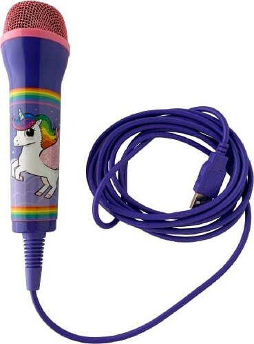 Usb Mikrofon Til Børn - Regnbue Enhjørning - 3 M Kabel
