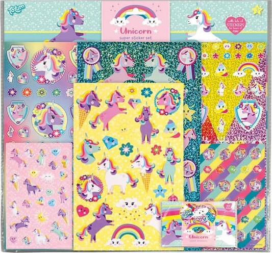 Enhjørning Klistermærkesæt - Sæt Med 300 Klistermærker