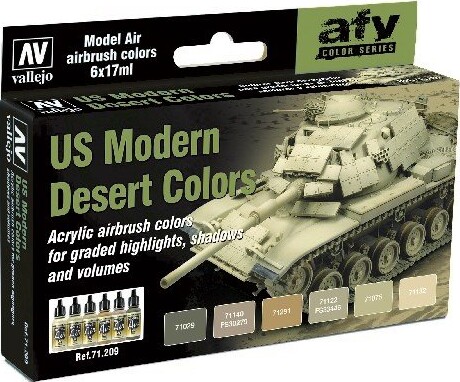 Vallejo - Us Modern Desert Colors 6x17ml - Model Air - 71209