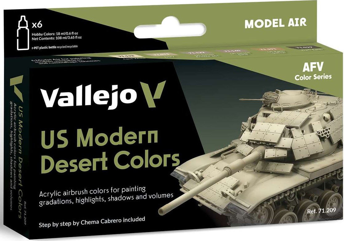 Vallejo - Us Modern Desert Colors 6x17ml - Model Air - 71209
