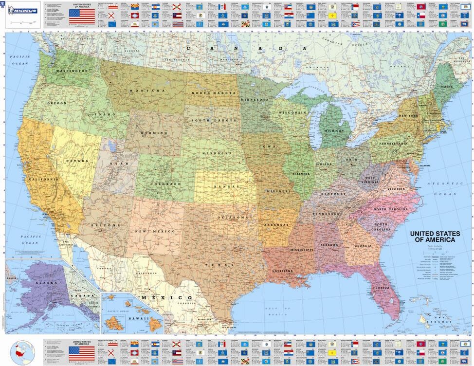 Billede af Usa Political Wall Map - Diverse - English Book