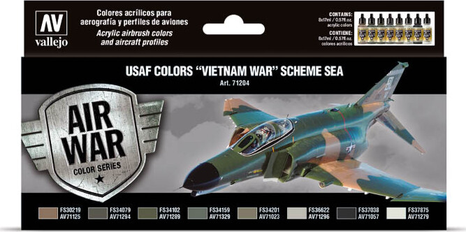 Vallejo - Usaf Colors Vietnam War Set - Air War - 8 Farver - 71204