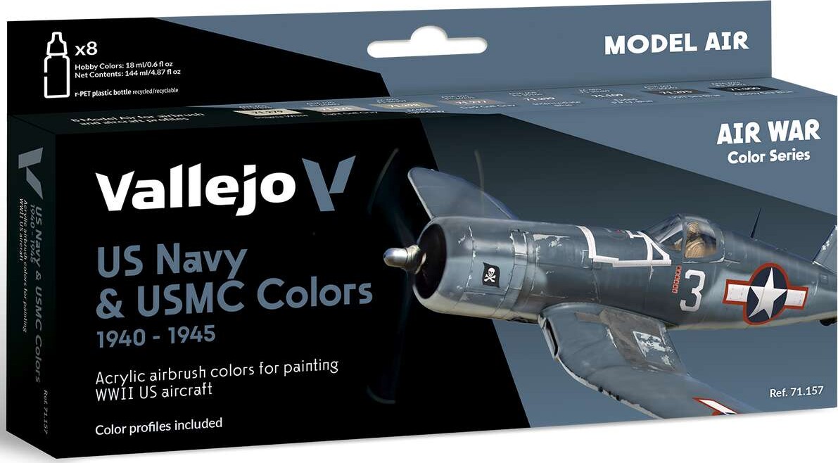 Vallejo - Model Air Maling - Us Navy & Usmc 1940-45 - 8x17 Ml